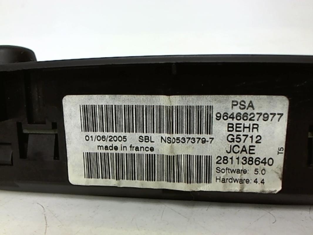 Image Commande chauffage - PEUGEOT 307