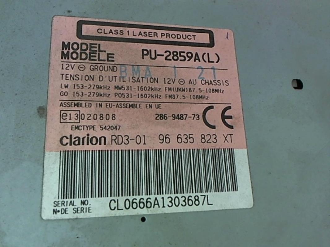 Autoradio originale PEUGEOT 206+ Diésel - 1