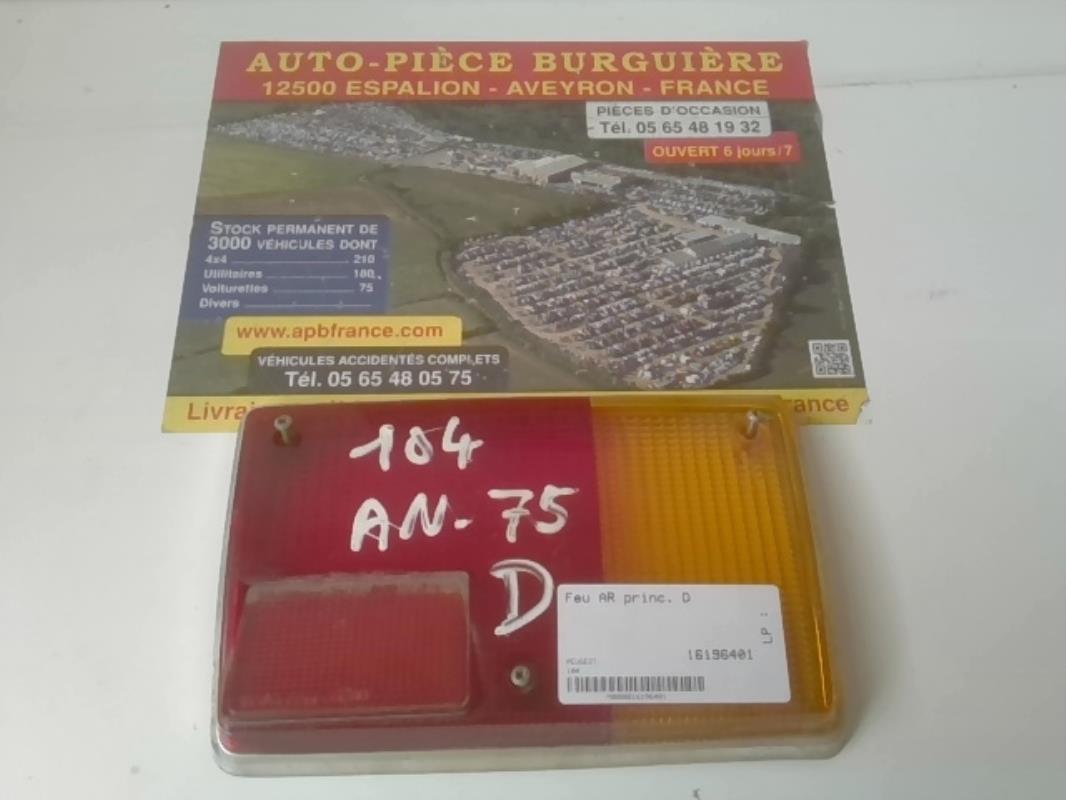Fanale posteriore principale destro (luci) PEUGEOT 104  - 1