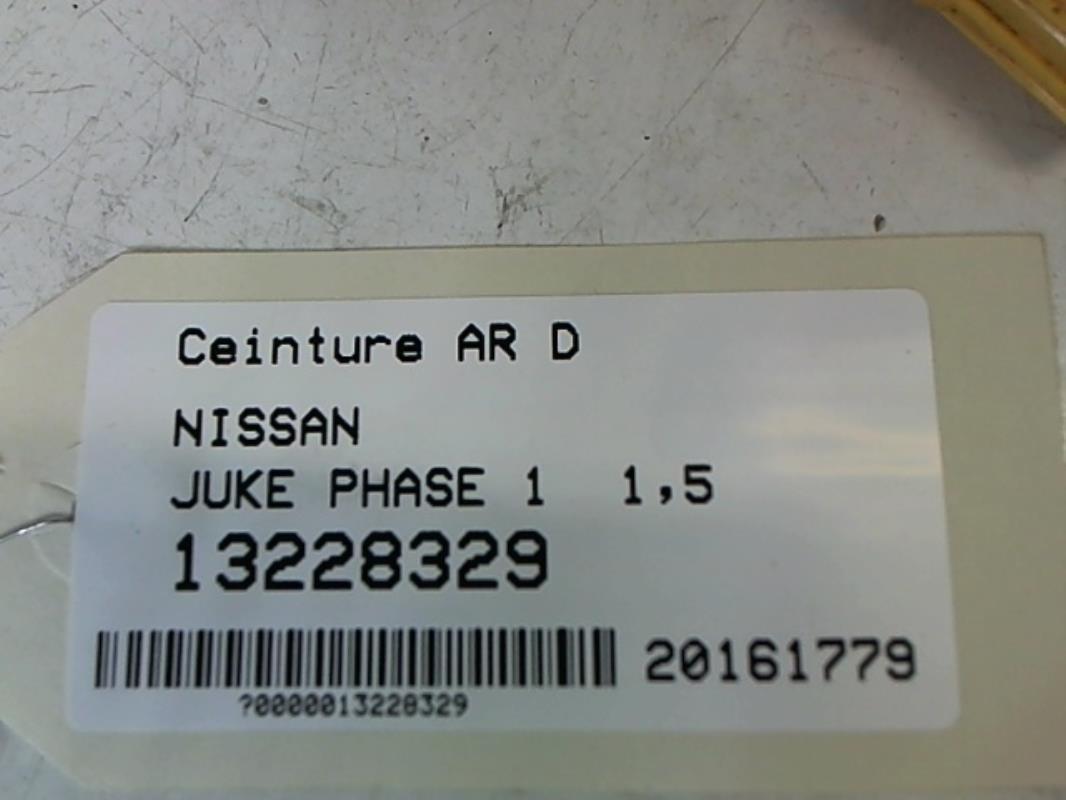 Cintura di sicurezza posteriore destra NISSAN JUKE 1 PHASE 1 Diésel - 1