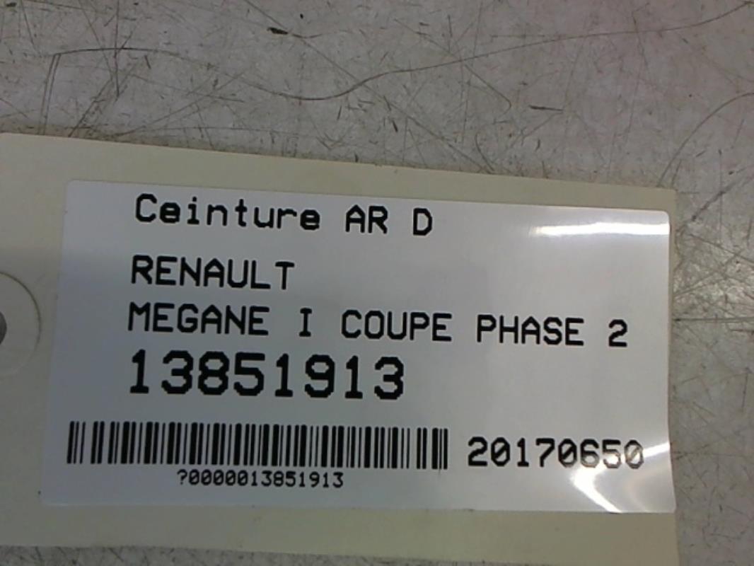 Cintura di sicurezza posteriore destra RENAULT MEGANE 1 PHASE 2 COUPE Gasolina - 1