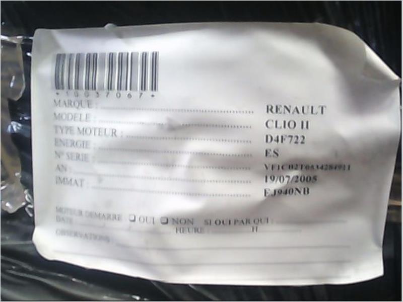 Moteur RENAULT CLIO II Essence - 1
