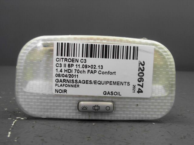 Eclairage de plafonnier CITROEN C3 1.4 HDI 70ch FAP Confort Diesel - 1