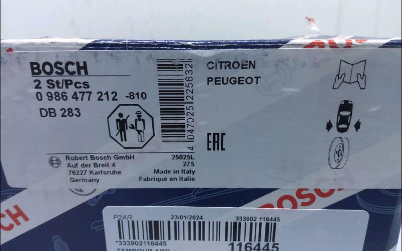 Tambour arriere gauche CITROEN NEMO  - 1