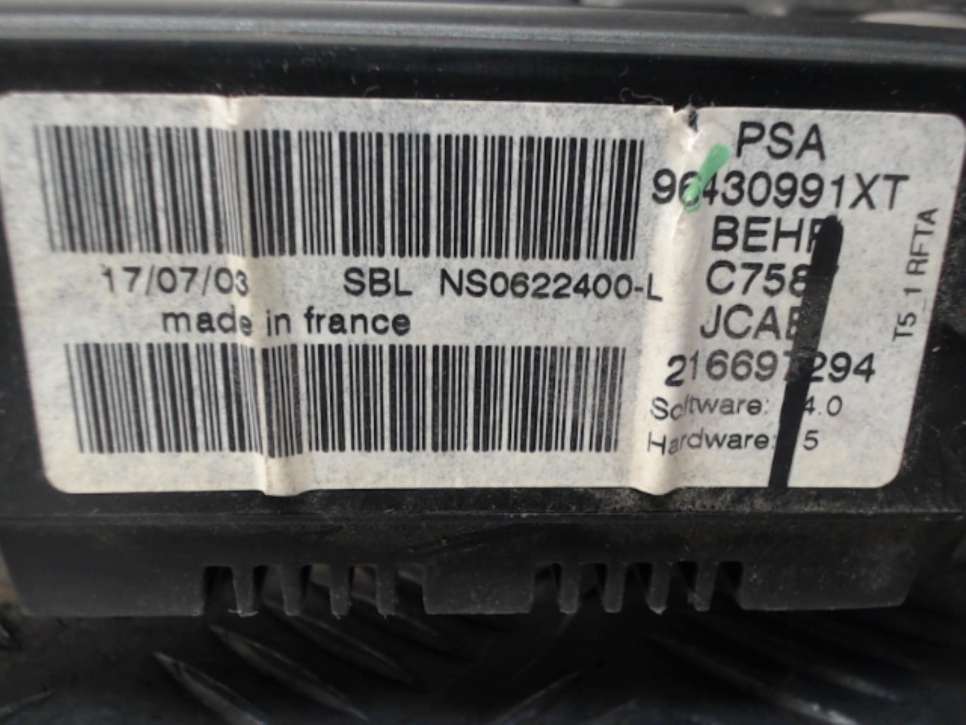 Commande chauffage PEUGEOT 307 PHASE 1 CABRIOLET Essence - 1