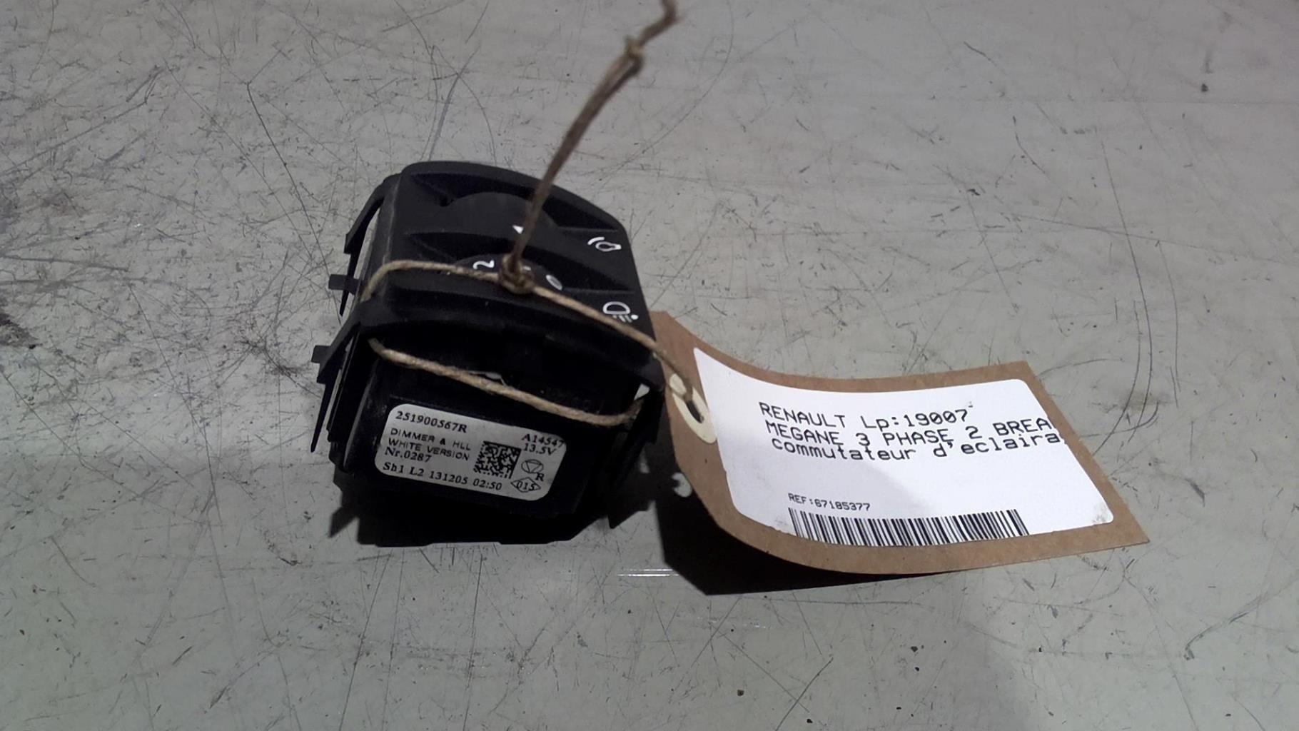 Commande de reglage eclairage tableau de bord RENAULT MEGANE 3 PHASE 2 BREAK Diesel - 1