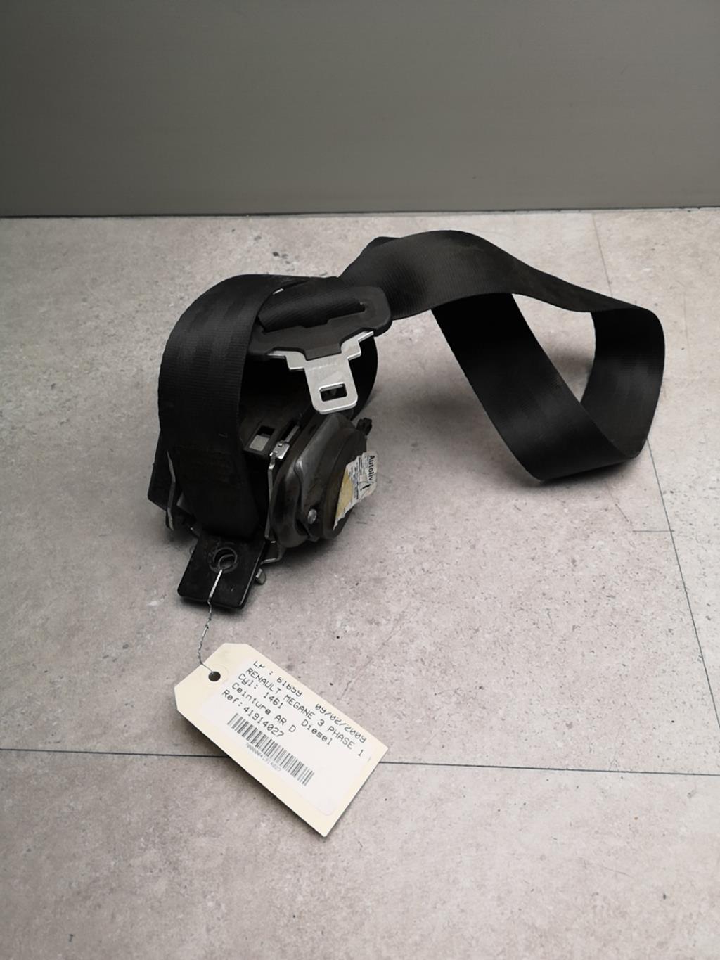 Cintura di sicurezza posteriore destra RENAULT MEGANE 3 PHASE 1 COUPE Diésel - 1