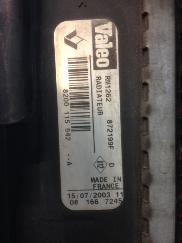 Radiateur eau RENAULT SCENIC 2 PHASE 1 Diesel - 1