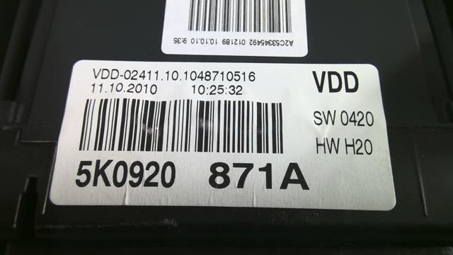 Compteur VOLKSWAGEN GOLF 6 Diesel - 1