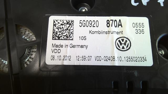 Compteur VOLKSWAGEN GOLF 7 PHASE 1 Diesel - 1