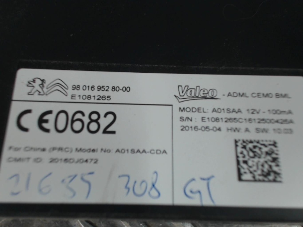 Centralina motore PEUGEOT 308 2 PHASE 1 Gasolina - 1