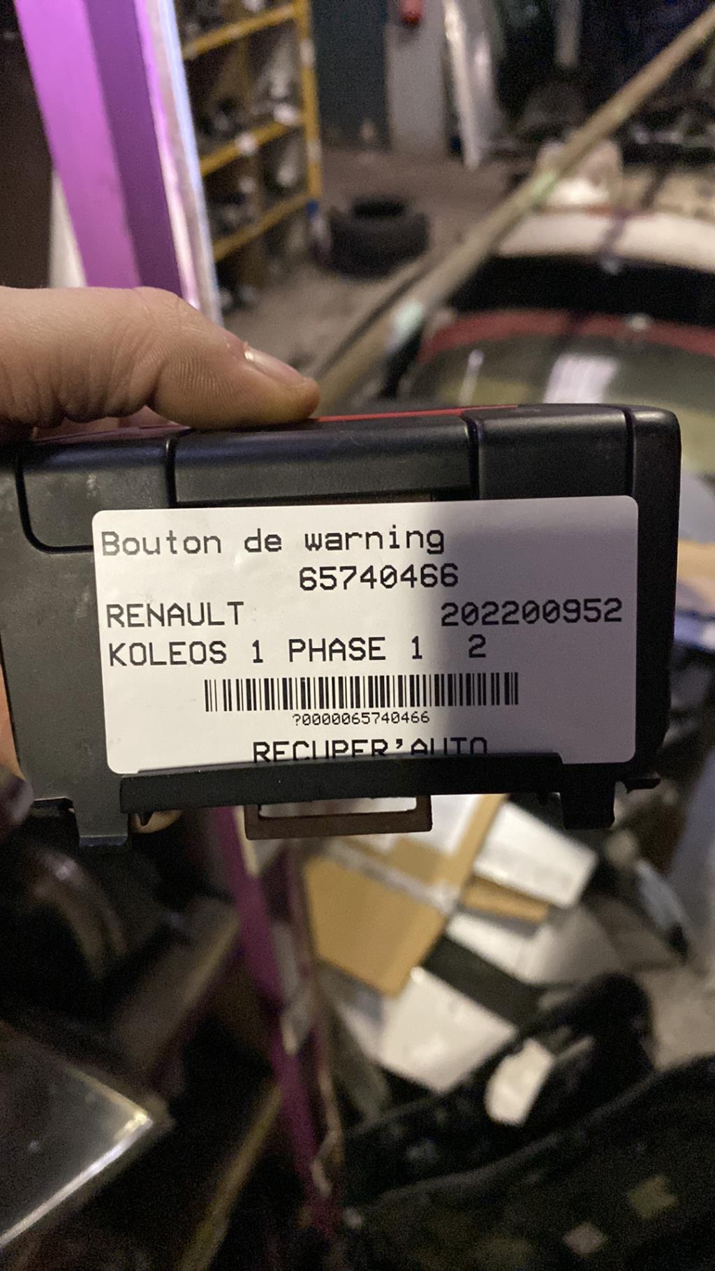 Bouton de warning RENAULT KOLEOS 1 PHASE 1 Diesel - 1