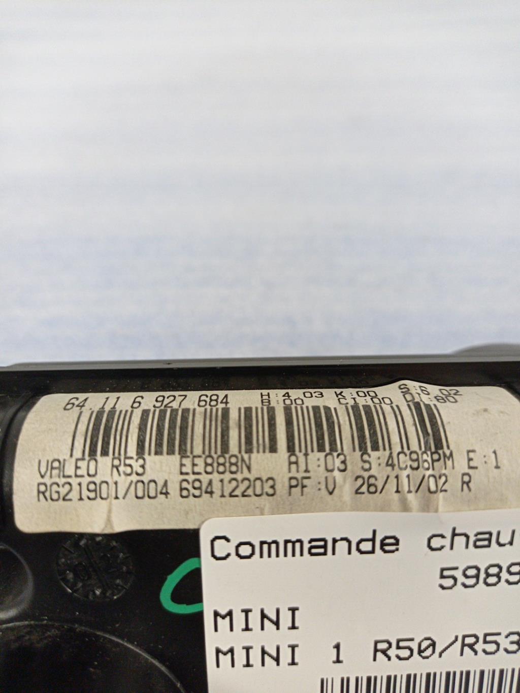 Commande chauffage MINI MINI 1 R50/R53 PHASE 1 Essence - 1