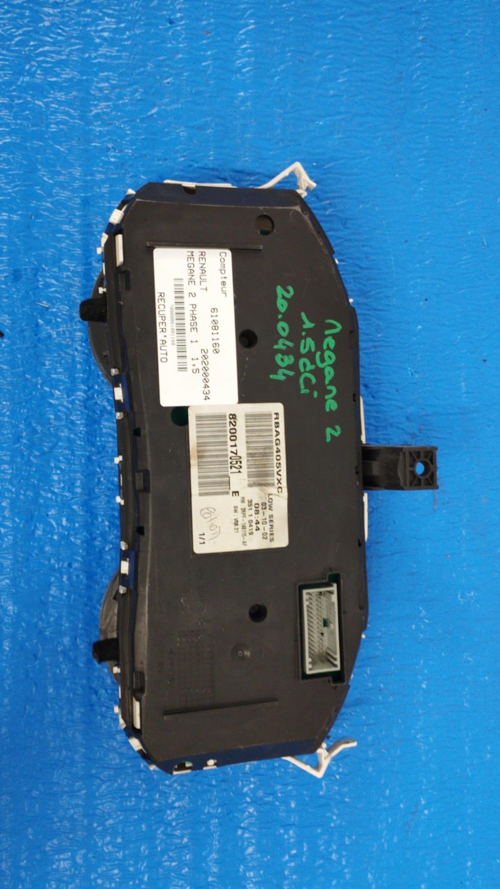 Compteur RENAULT MEGANE 2 PHASE 1 Diesel - 1