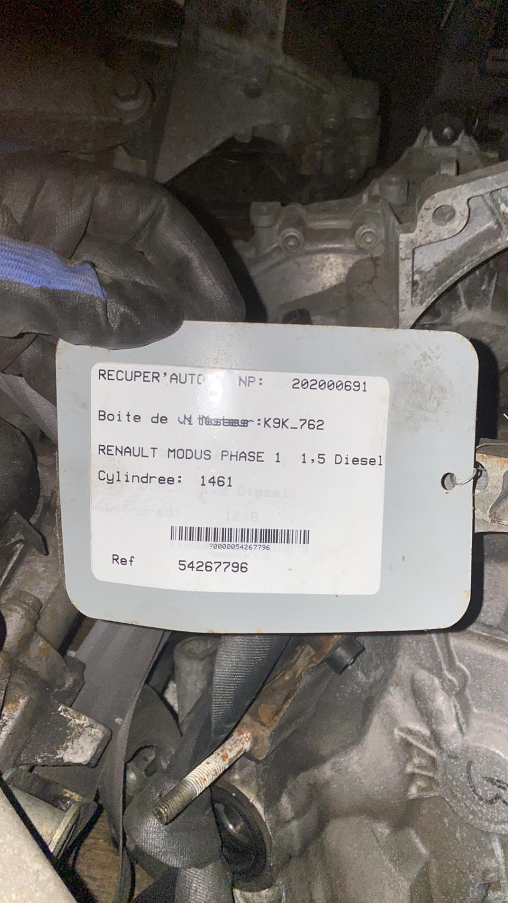 Boite de vitesses RENAULT MODUS PHASE 1 Diesel - 1