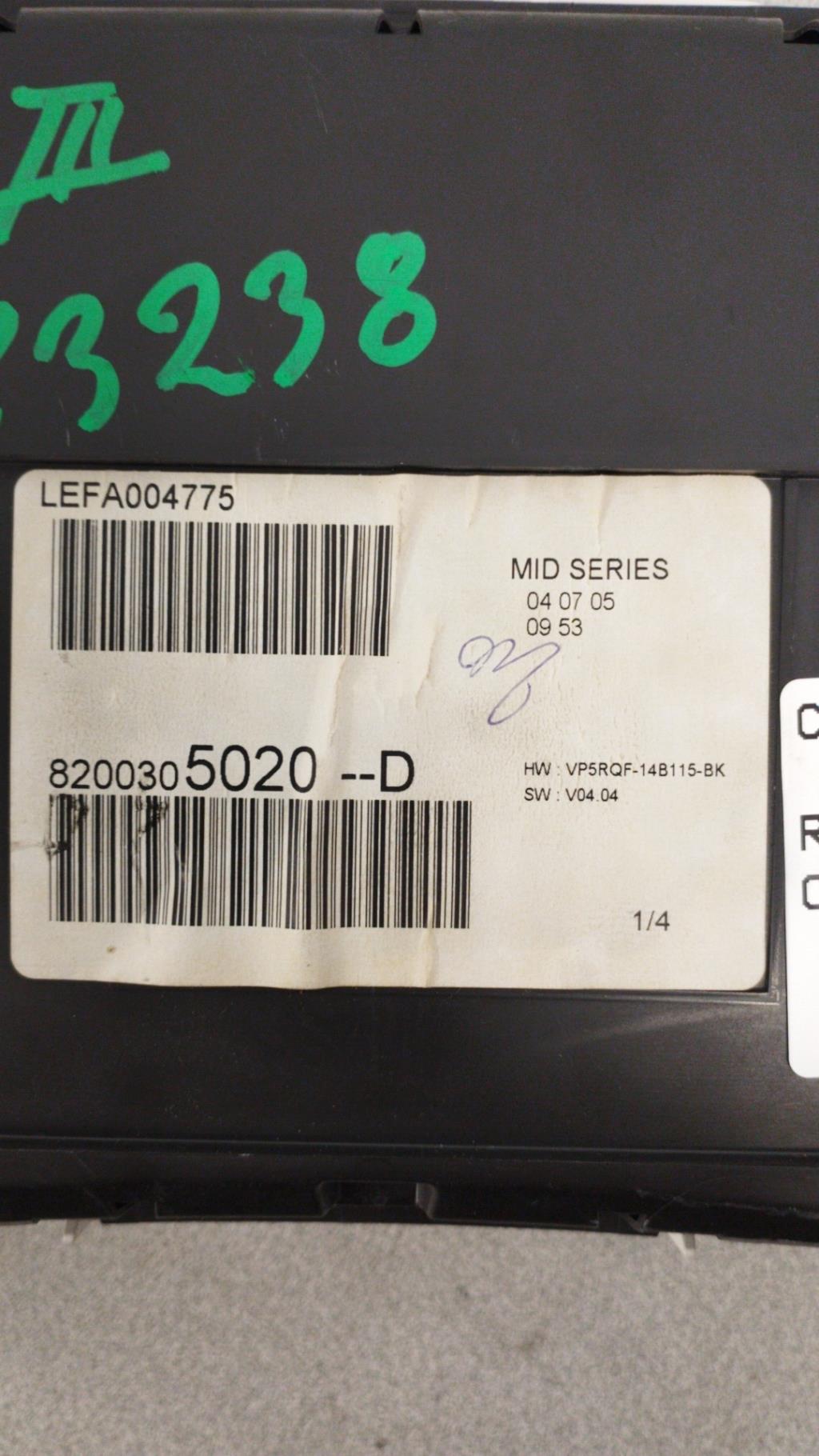 Compteur RENAULT CLIO 3 PHASE 1 Diesel - 1
