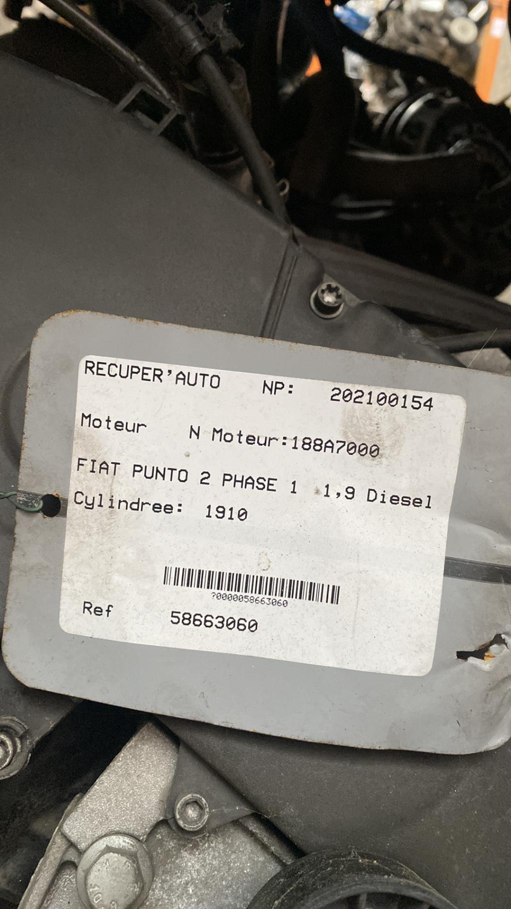 Motore FIAT PUNTO 2 PHASE 1 Diésel - 1