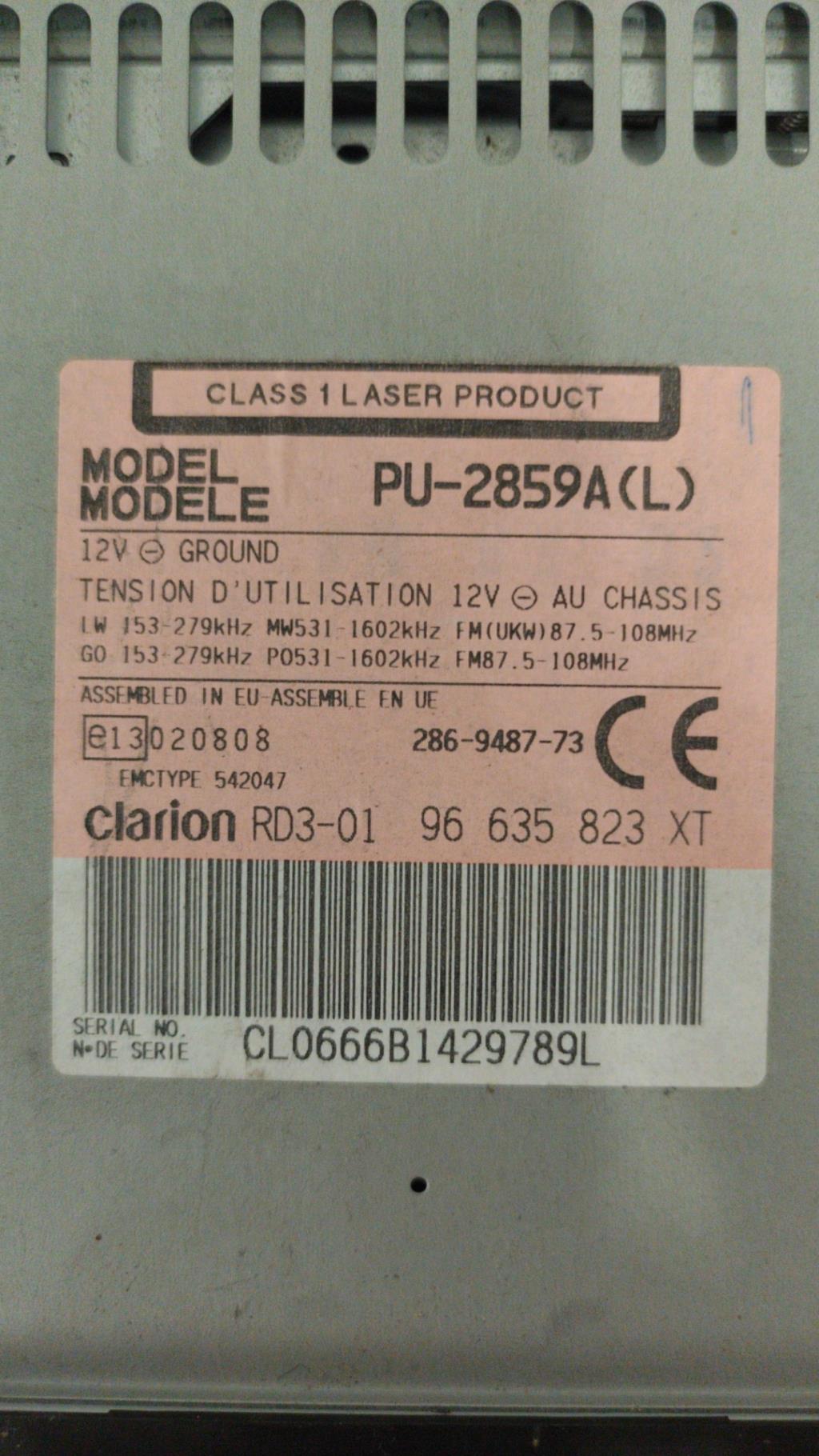Autoradio originale PEUGEOT 206+ Diésel - 1