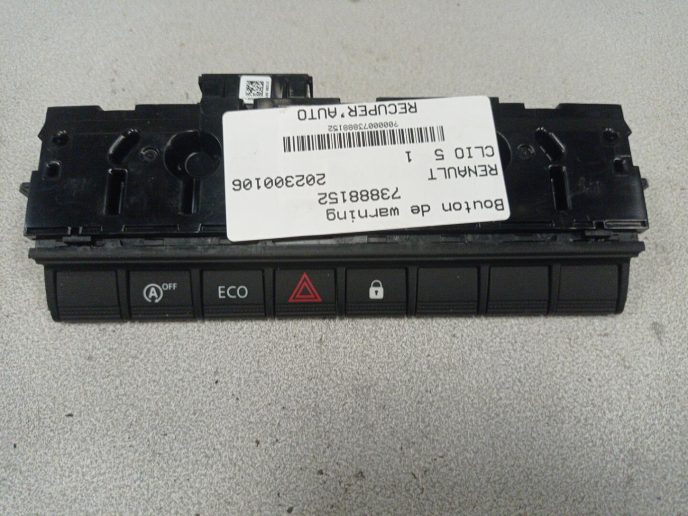 Bouton de warning RENAULT CLIO 5 PHASE 1 Essence - 1