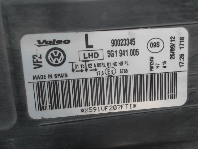 Gruppo ottico anteriore principale sinistro (luci)(faro) VOLKSWAGEN GOLF 7 PHASE 1 Diésel - 1