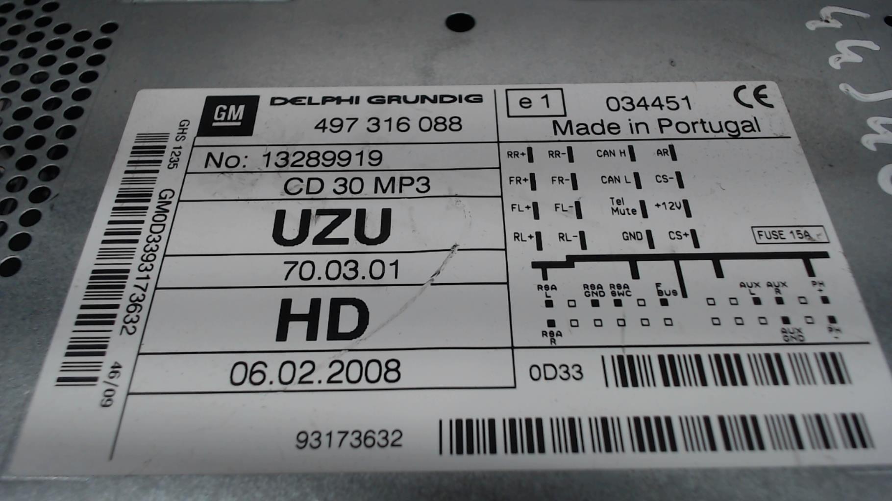 Autoradio originale OPEL CORSA D PHASE 1 Gasolina - 1