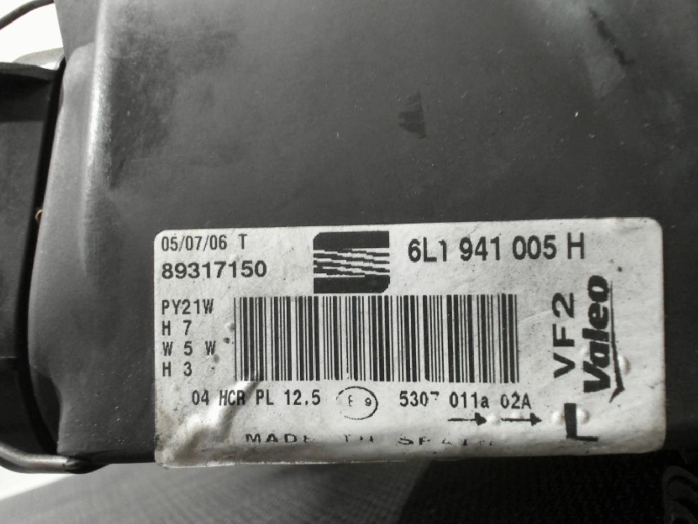 Image Optique avant principal gauche (feux)(phare) - SEAT IBIZA 2002