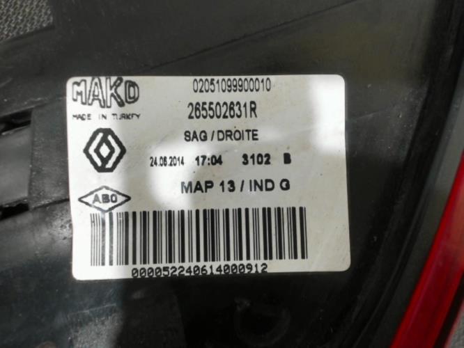 Image Feu arriere principal droit (feux) - RENAULT CLIO 4