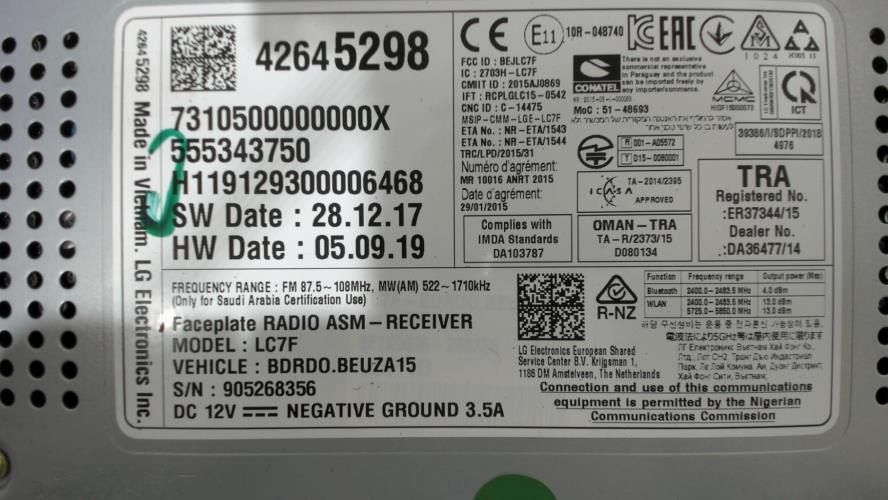 Image Autoradio d'origine - OPEL CORSA E