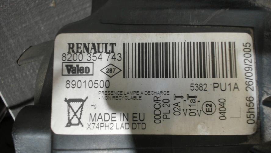 Image Optique avant principal droit (feux)(phare) - RENAULT LAGUNA 2