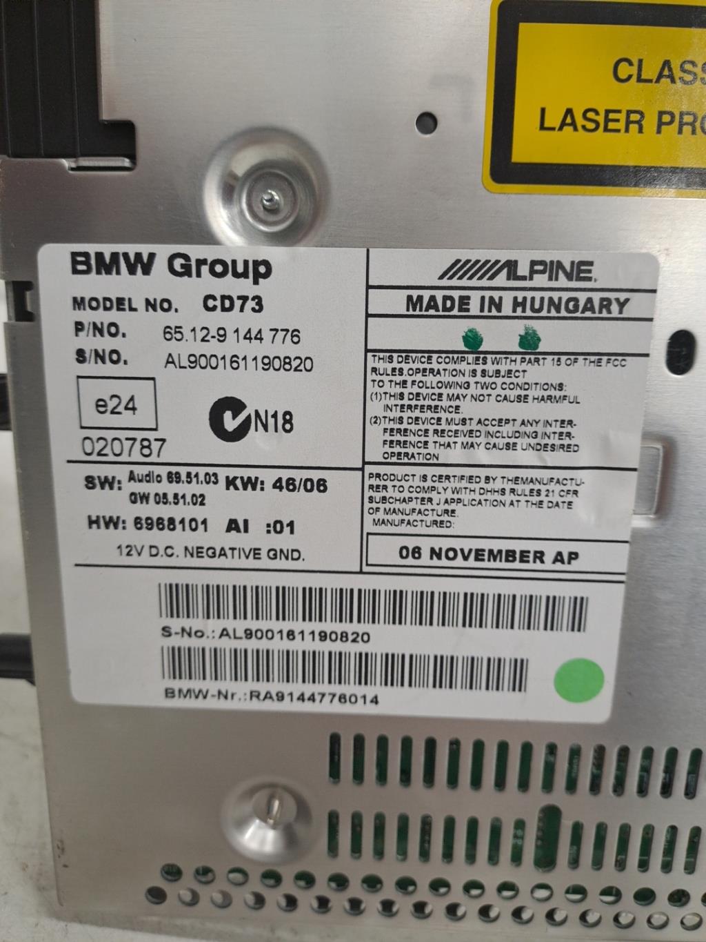 Autoradio d'origine BMW SERIE 3 E90 PHASE 1 Diesel - 1