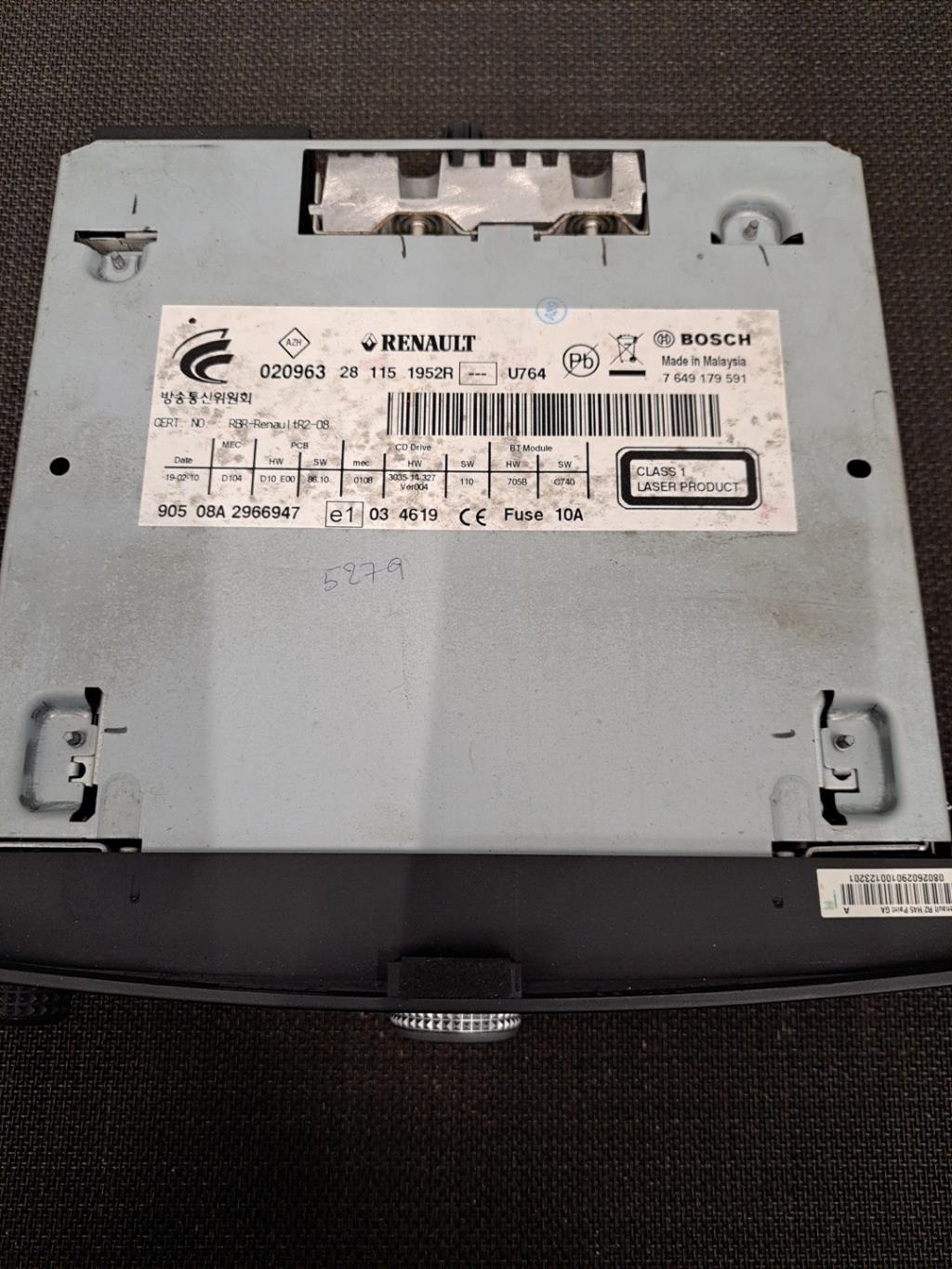 Autoradio d'origine RENAULT KOLEOS 1 PHASE 1 Diesel - 1