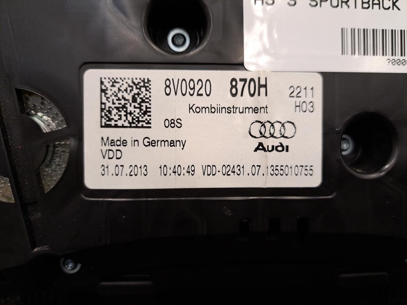 Compteur AUDI A3 3 SPORTBACK PHASE 1 Diesel - 1