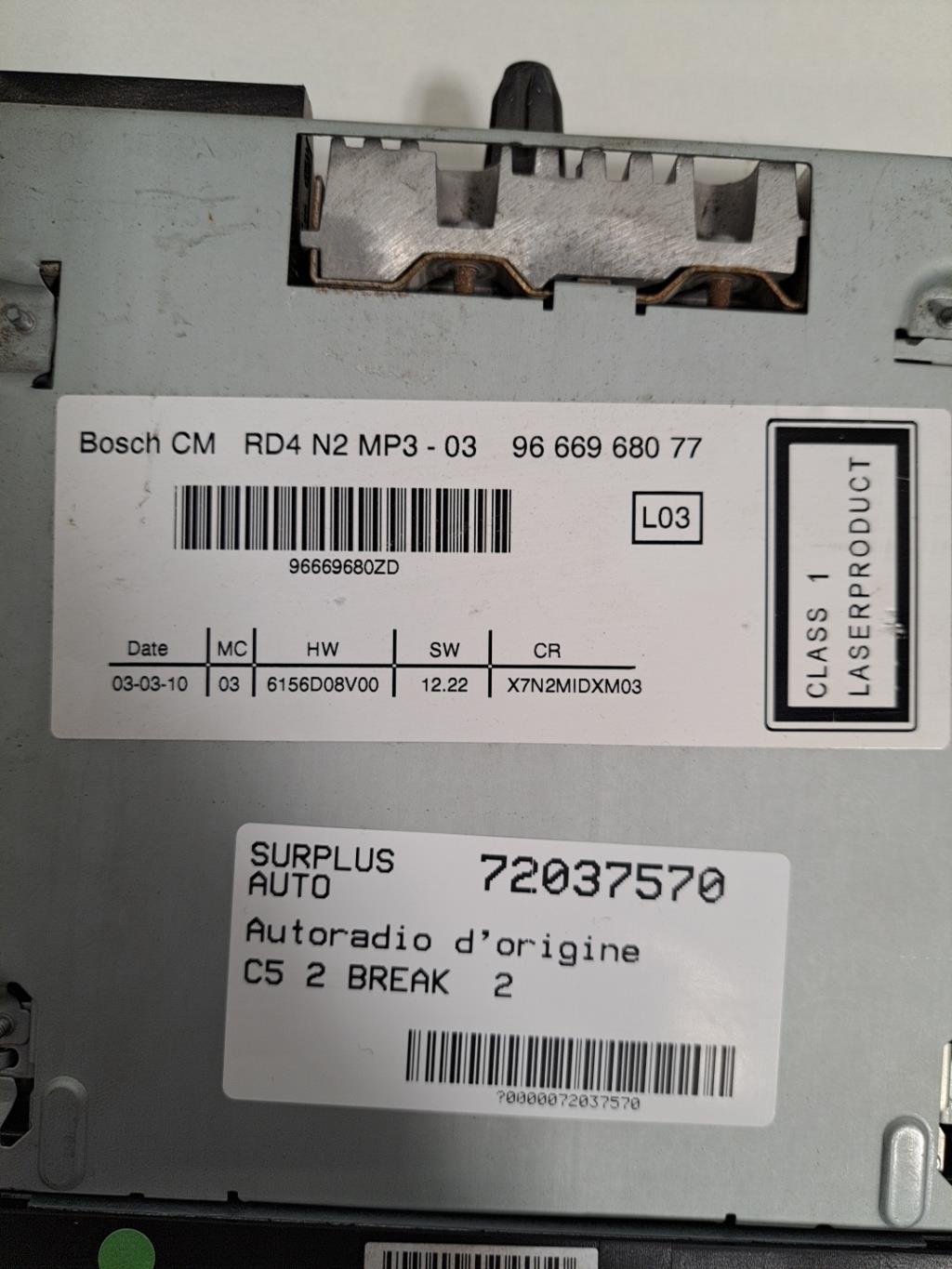 Autoradio d'origine CITROEN C5 2 BREAK Diesel - 1