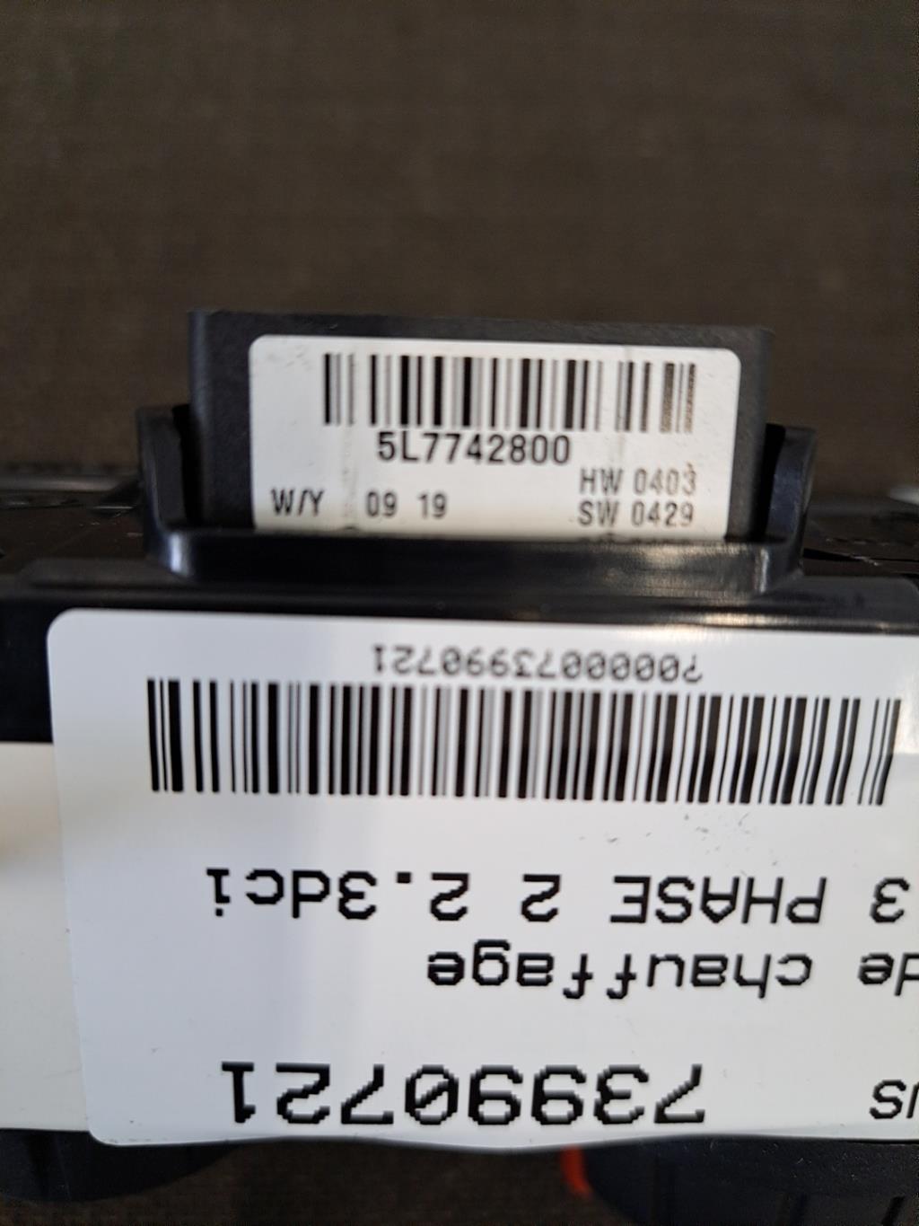Commande chauffage RENAULT MASTER 3 PHASE 2  - 1