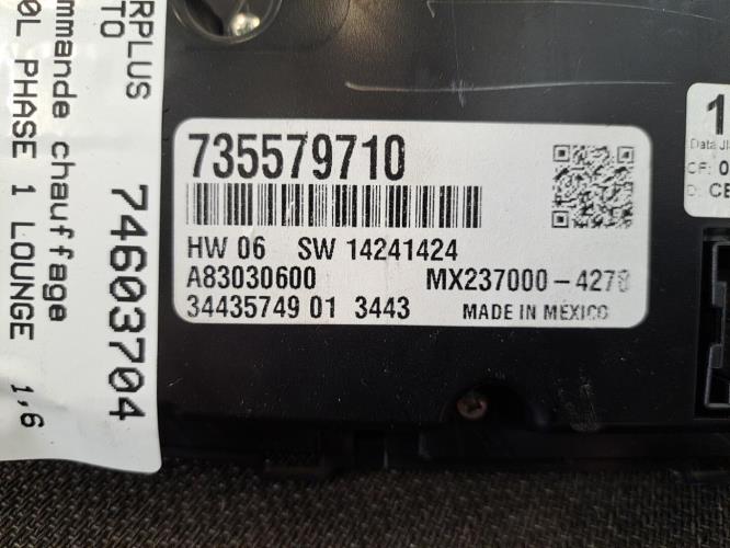 Image Commande chauffage - FIAT 500L