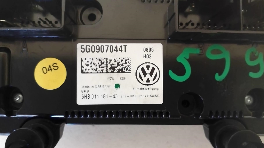 Commande chauffage VOLKSWAGEN GOLF 7 PHASE 1 Diesel - 1