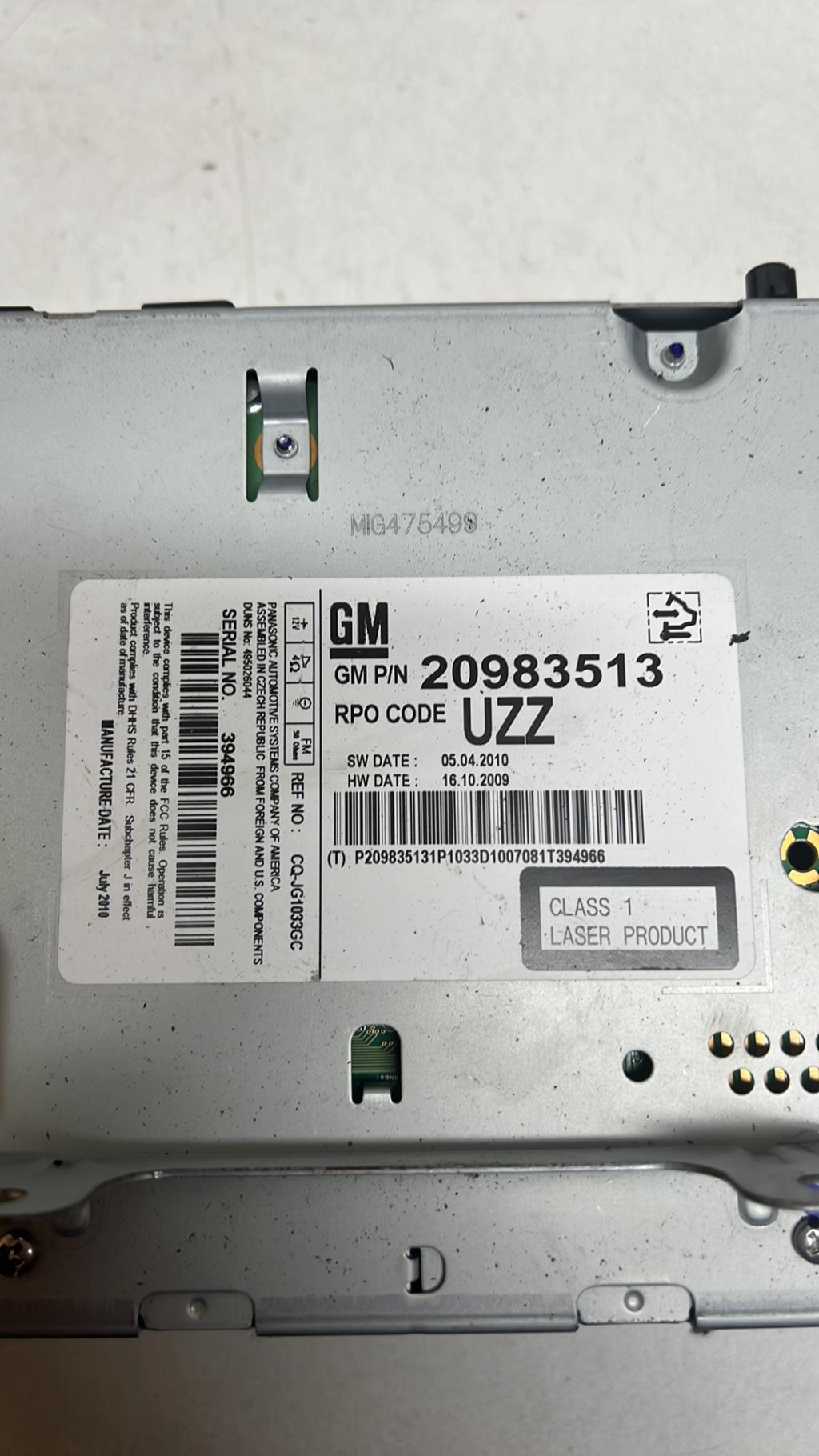 Autoradio d'origine OPEL ASTRA J PHASE 1 Diesel - 1