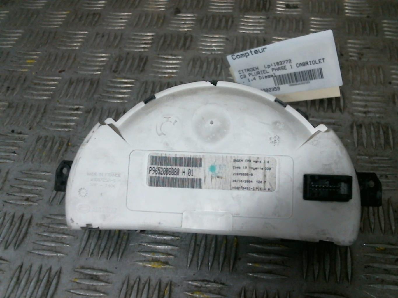 Compteur CITROEN C3 PLURIEL PHASE 1 CABRIOLET Diesel - 1
