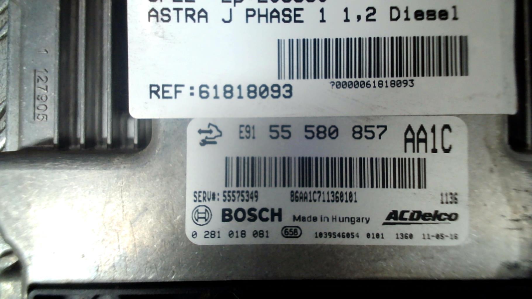 Centralina motore OPEL ASTRA J PHASE 1 Diésel - 1