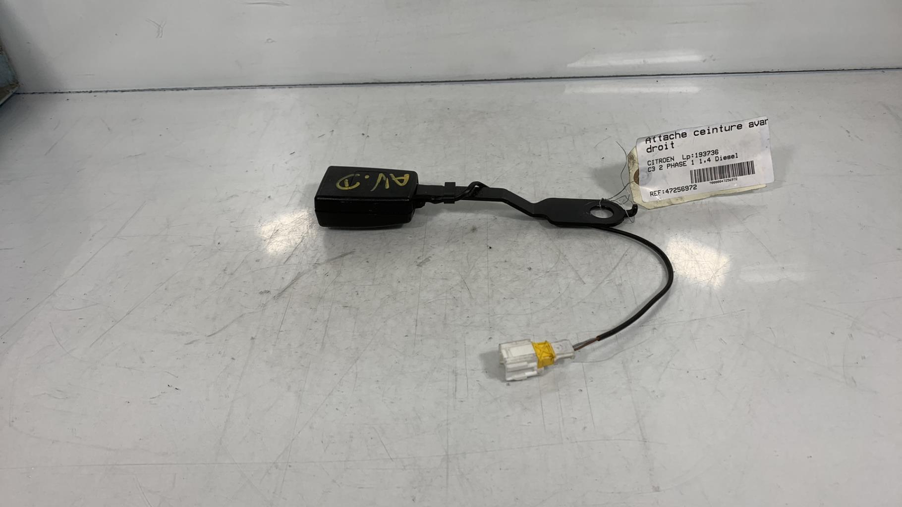 Aggancio cintura sicurezza anteriore destro CITROEN C3 2 PHASE 1 Diésel - 1
