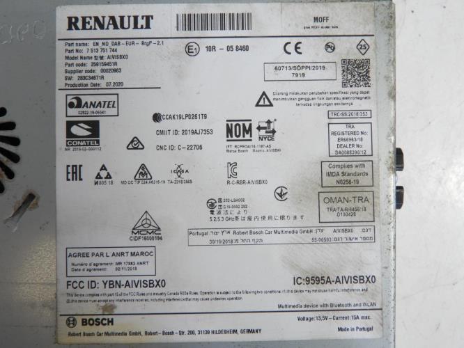 Image Autoradio d'origine - RENAULT CAPTUR 2
