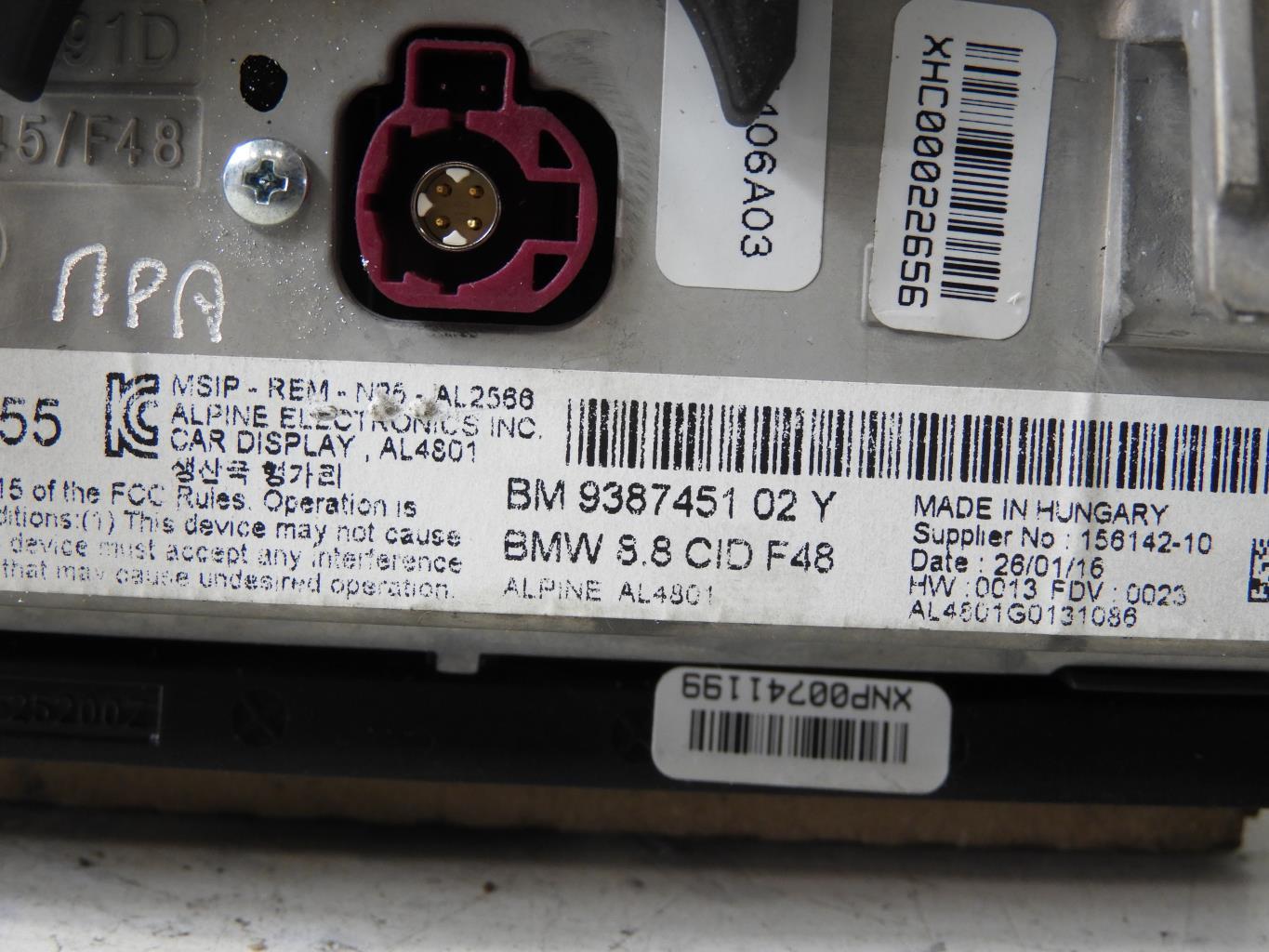 Schermo GPS BMW X1 F48 PHASE 1 Diésel - 1