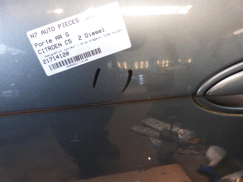 Porte Arrière Gauche Pour Citroën C5 Phase 2 (1.6 HDI) - Occasion, Gris, Kilométrage 140751 Km
