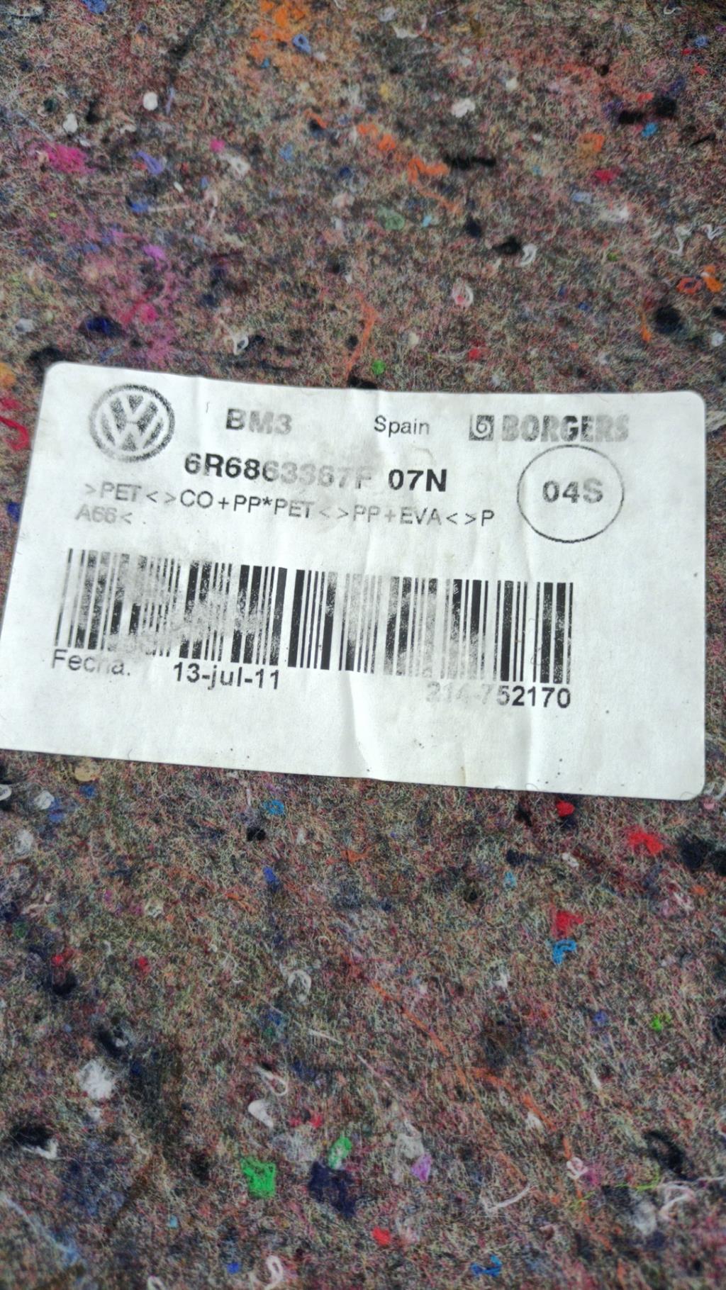Moquette VOLKSWAGEN POLO 5 PHASE 1 Diesel - 1