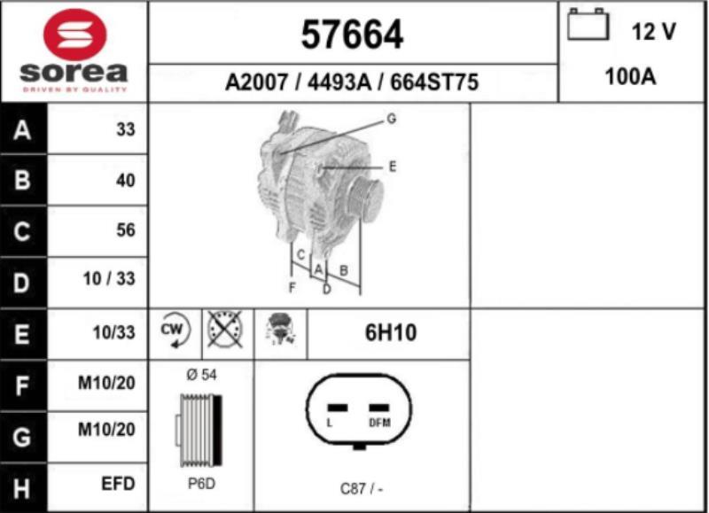 Alternatore OPEL MERIVA B PHASE 1 Gasolina - 1
