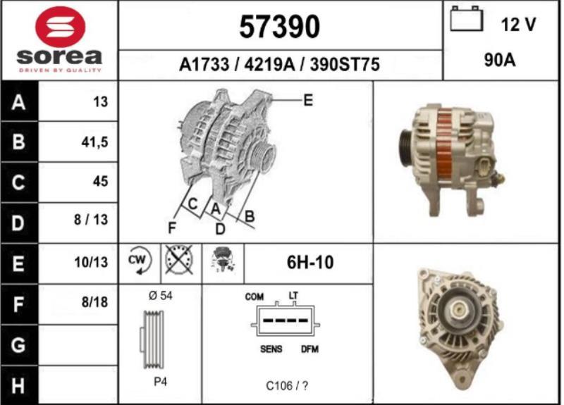Alternatore SMART FORTWO 2 CABRIOLET Gasolina - 1