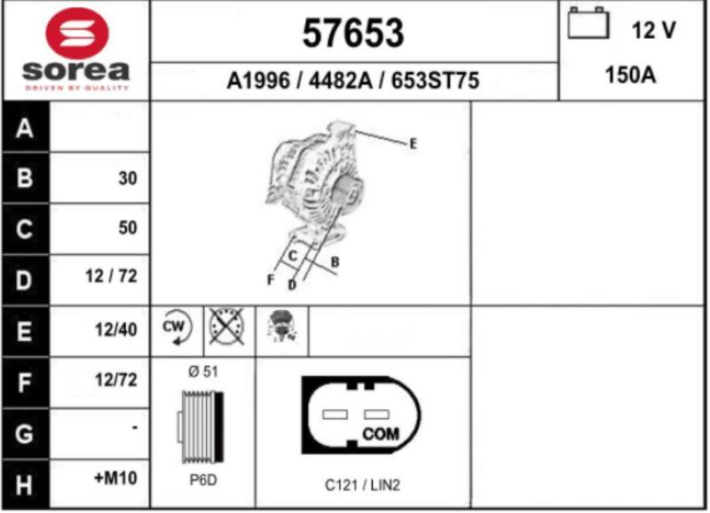Alternatore FORD KUGA 2 PHASE 2 Gasolina - 1