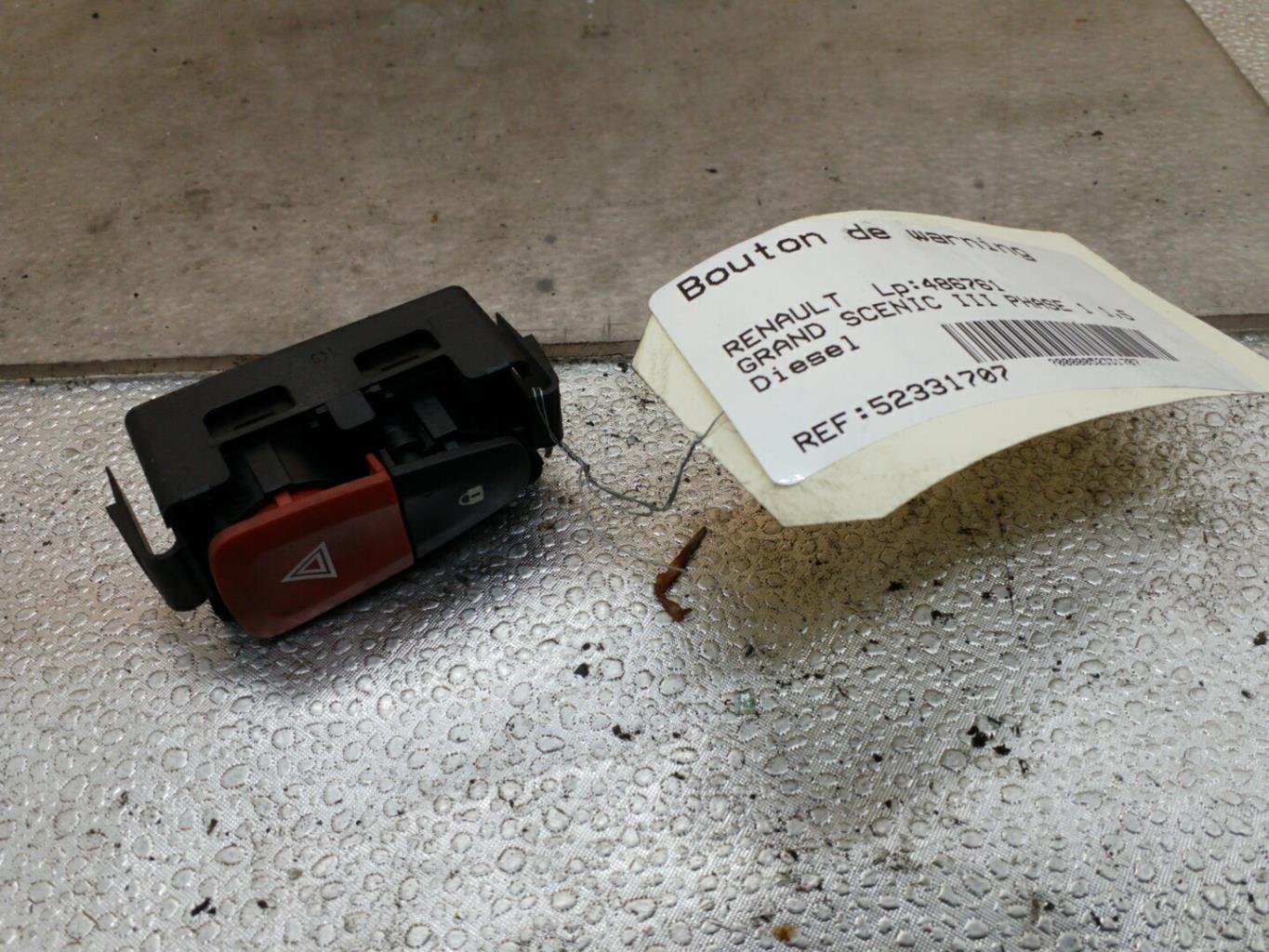 Bouton de warning RENAULT SCENIC 3 PHASE 1 Diesel - 1
