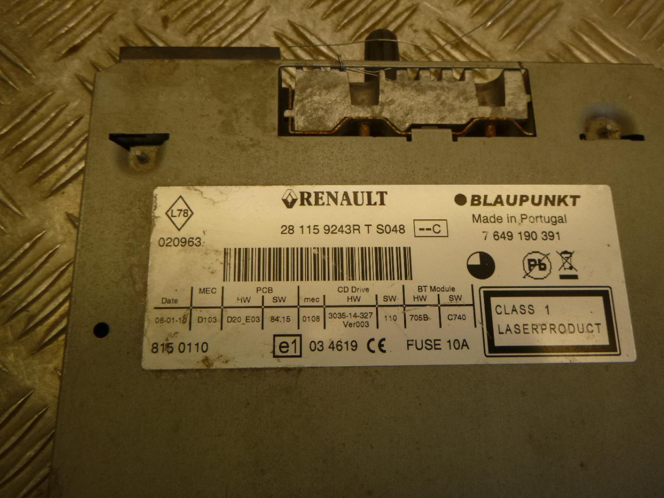 Autoradio originale RENAULT MEGANE 3 PHASE 1 Diésel - 1