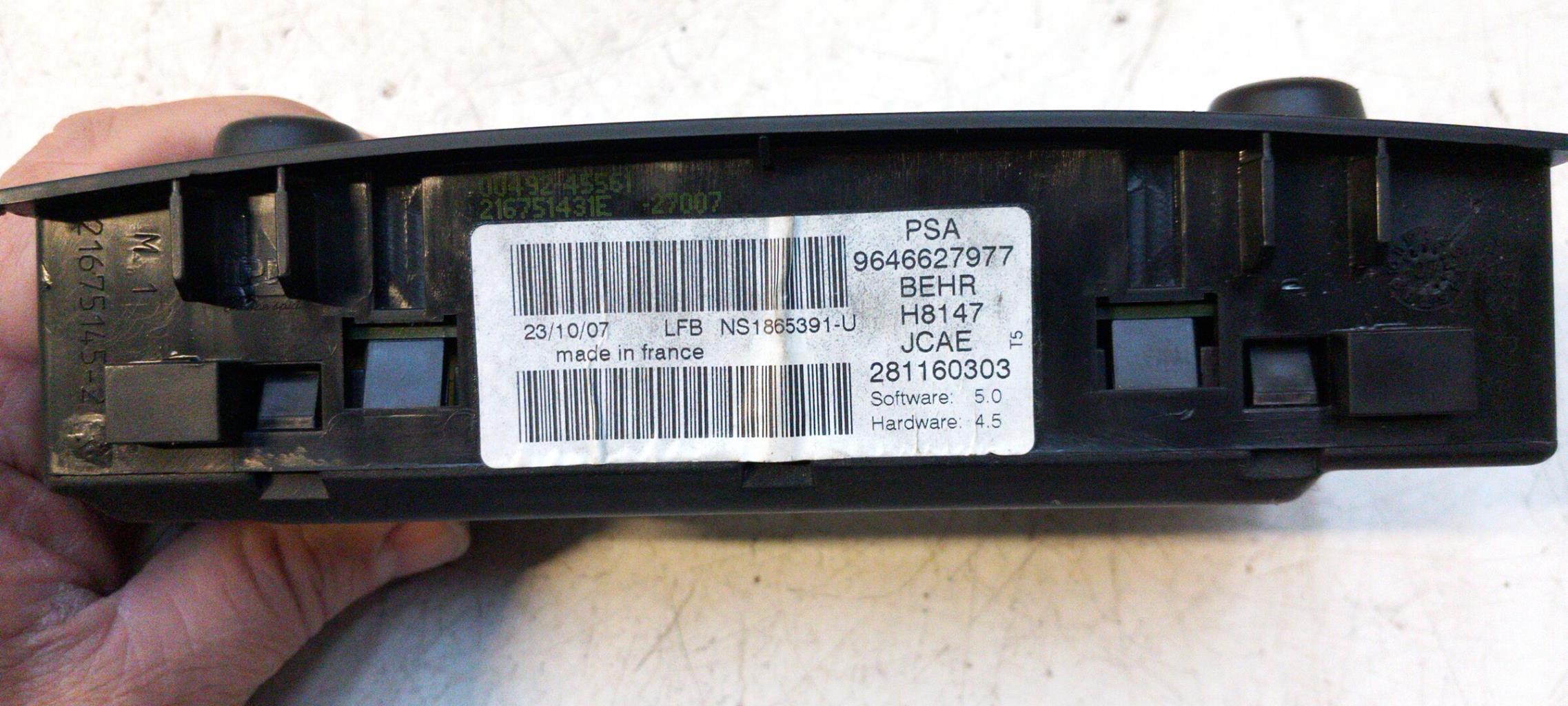 Commande chauffage PEUGEOT 307 PHASE 2 CABRIOLET Diesel - 1